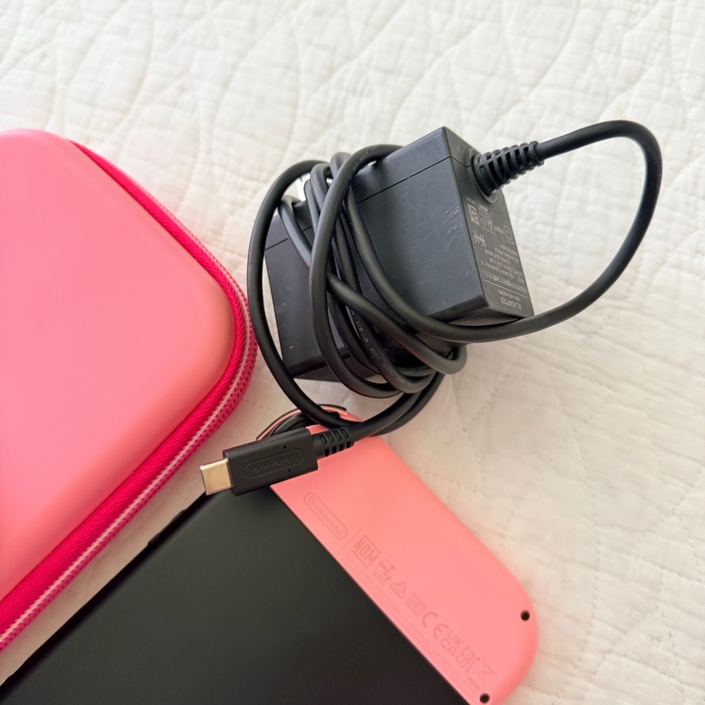 Pink Nintendo Switch Console with Kirby Case - Picture 4 of 8